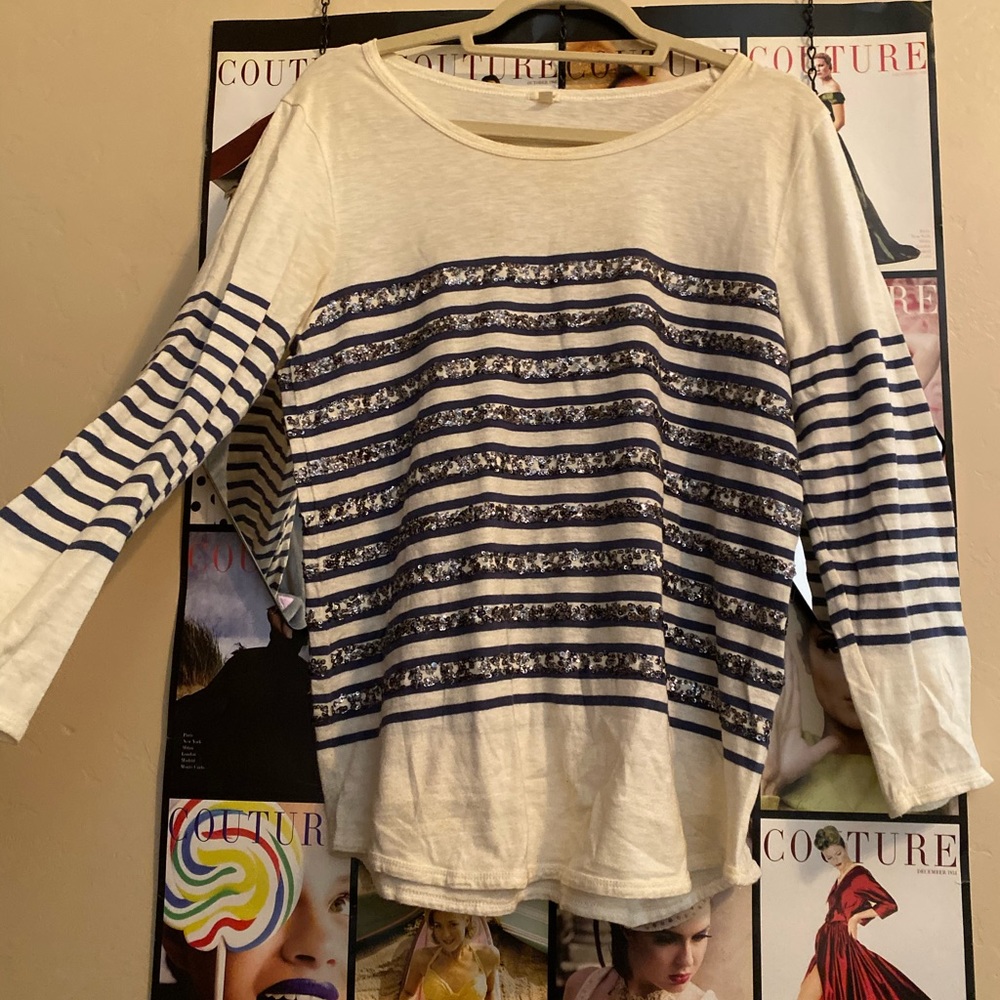 Striped sparkly J Crew top